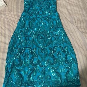 Windsor Aqua Sequin Gown